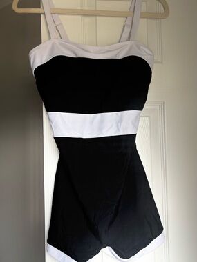 Black and White Strap Bodysuit Romper